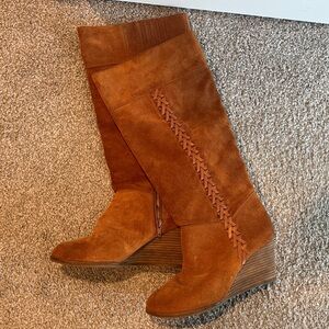 Lucky Brand Tan Suede Over the Knee Boots